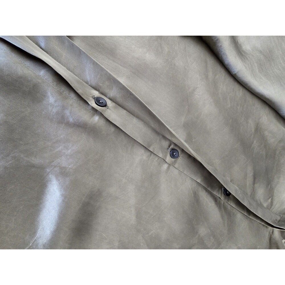 NWT Haider Ackermann Khaki Washed Satin Oversized US 8 Shirt FR 40 Maxfield - Picture 14 of 15
